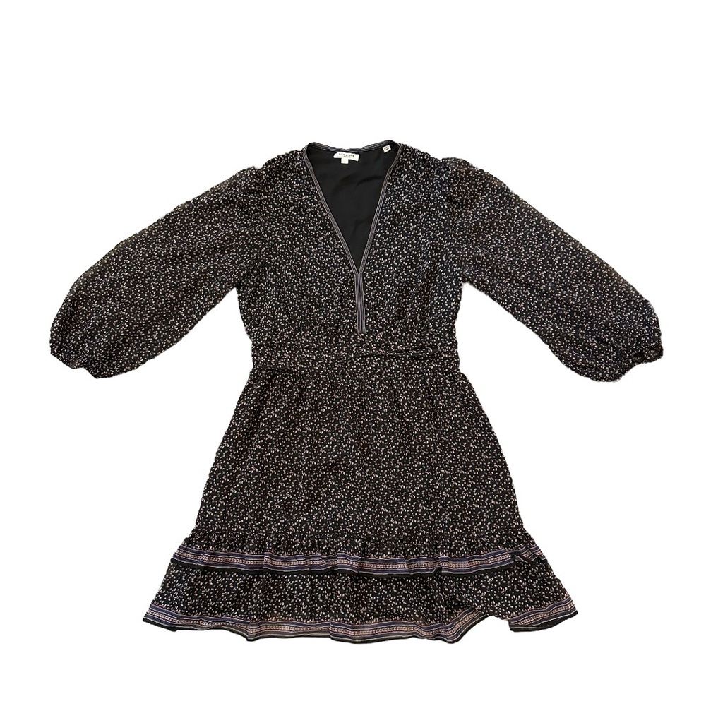 Max Studio London - Black and Purple boho Dress | snatched waist
